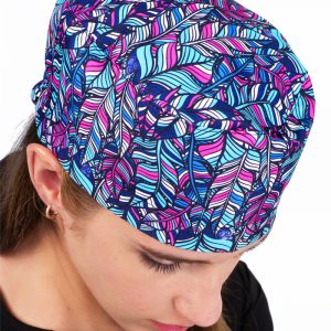 Gorro goma y cinta "Plumas"